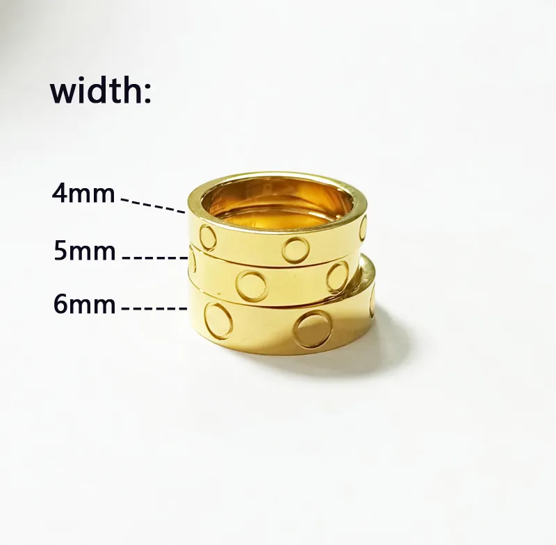 Fashion Hot Rings 4mm 5mm 6mm fashion women ring designer ring lovers jewelry titanium steel band fashion classic with diamonds and without diamonds in three colors.