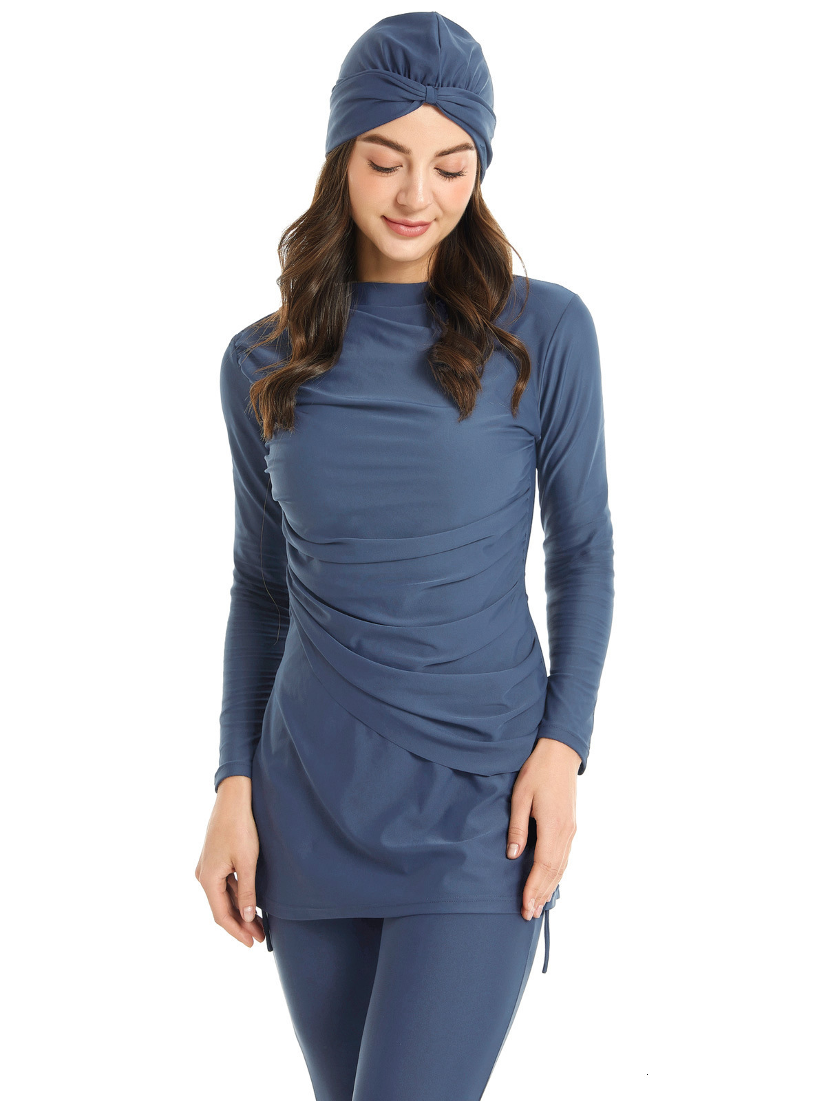 Modest Muslim Swimwear All Black Burkinis Islam Swimsuit Bikini Full Coverage Hijab Beachwear Swimwear Plus Size 3PCS 250313