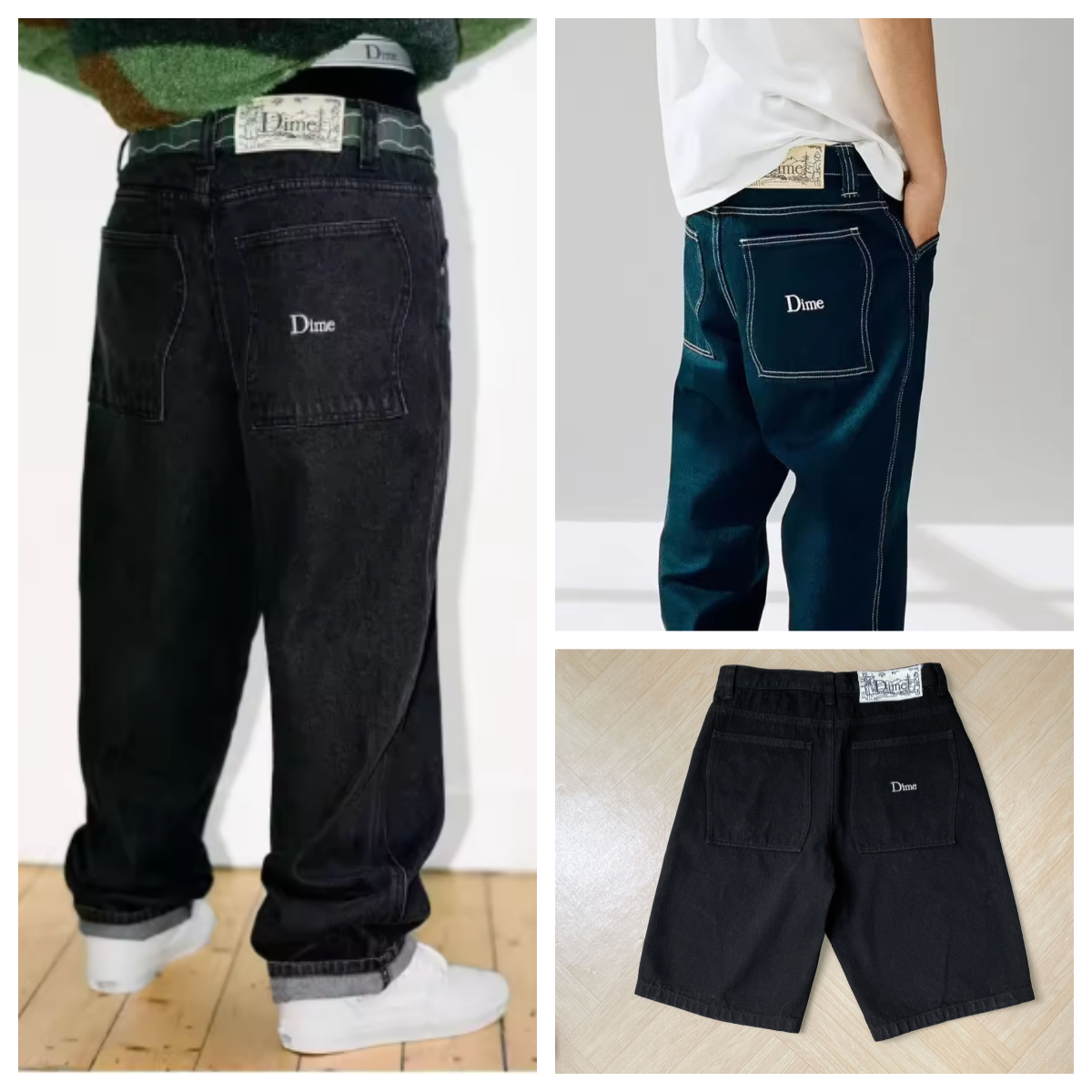 Men's Jeans Dime Baggy Jeans Street Style Skateboard Straight Loose Casual Denim Pants Low Waist Cotton Jeans Men's Long Trousers Hip Hop St