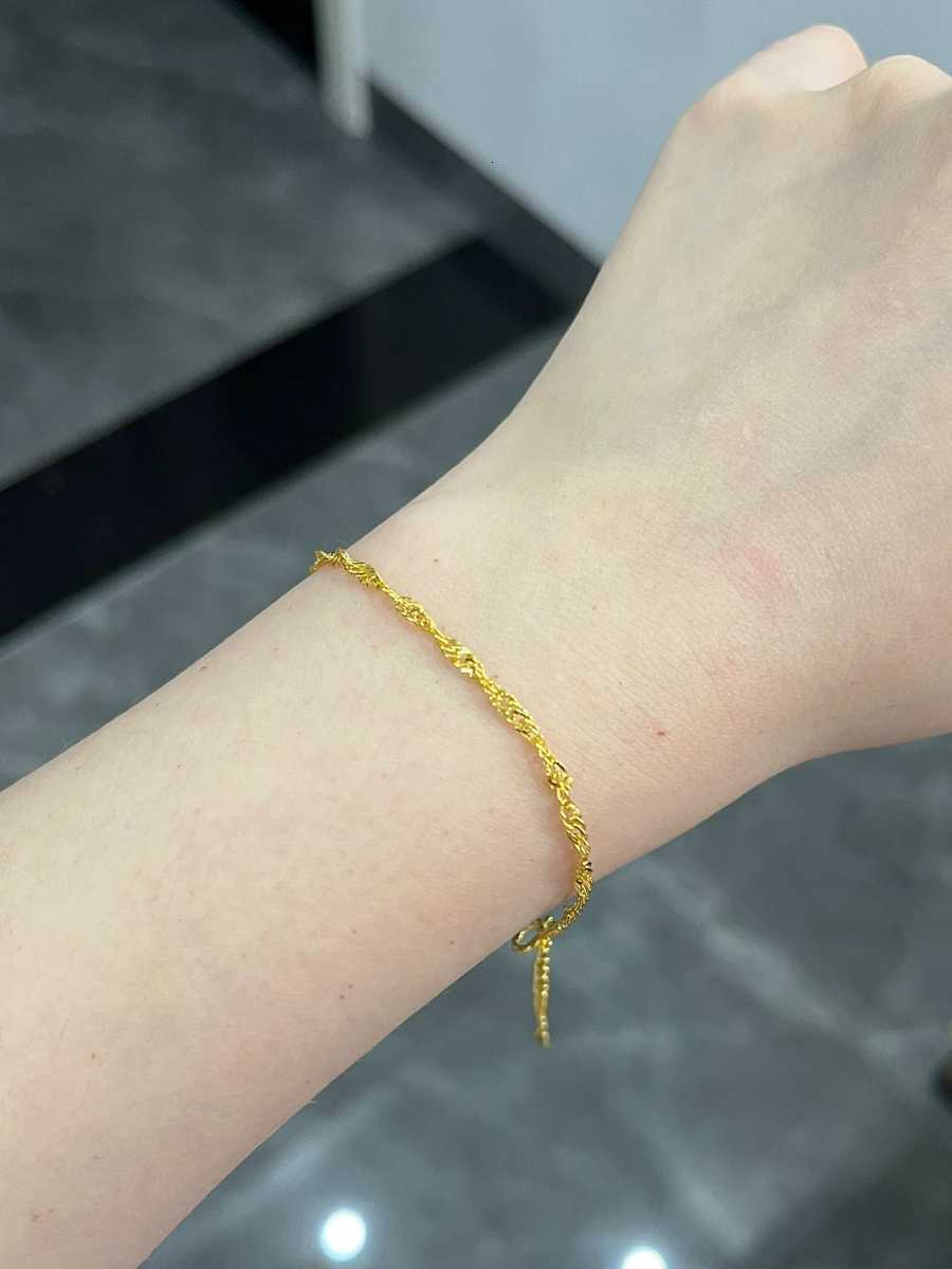 Charm Bracelets 14K Gold Filled Singapore Chain Bracelet Minimal Bracelet Handmade Jewelry Tarnish Resistant Jewelry Hypoallergenic Bracelets 231218