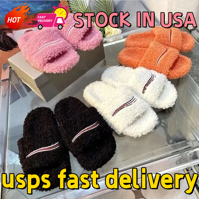 Luxury Slides Paris Designer Men Women Slippers Ladies Wool Winter Fur Fluffy Furry Warm Letters Sandals Comfortable Fuzzy Girl Flip Flop Slipper Eur 35-45