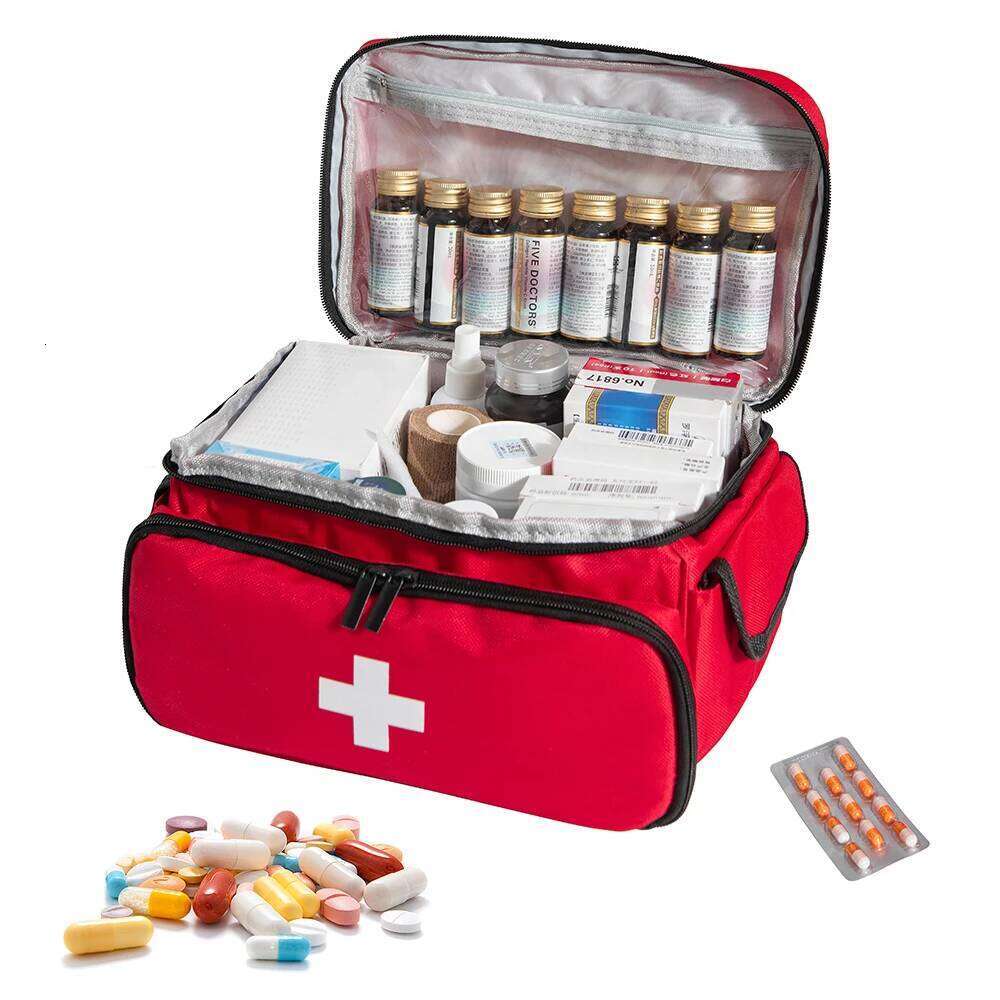 High-Capacity Portable First Aid Kit, Travel Medicine And Medication Storage Bag Oxford Cloth Organizer Box Emergency Survival 26Y0118