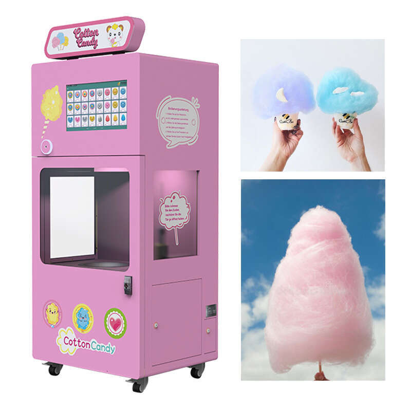 Cotton Candy Vending Machine Automatic Flower Maker with Remote Monitoring System for Business Owners to Track Sales and Sugar Level Easily