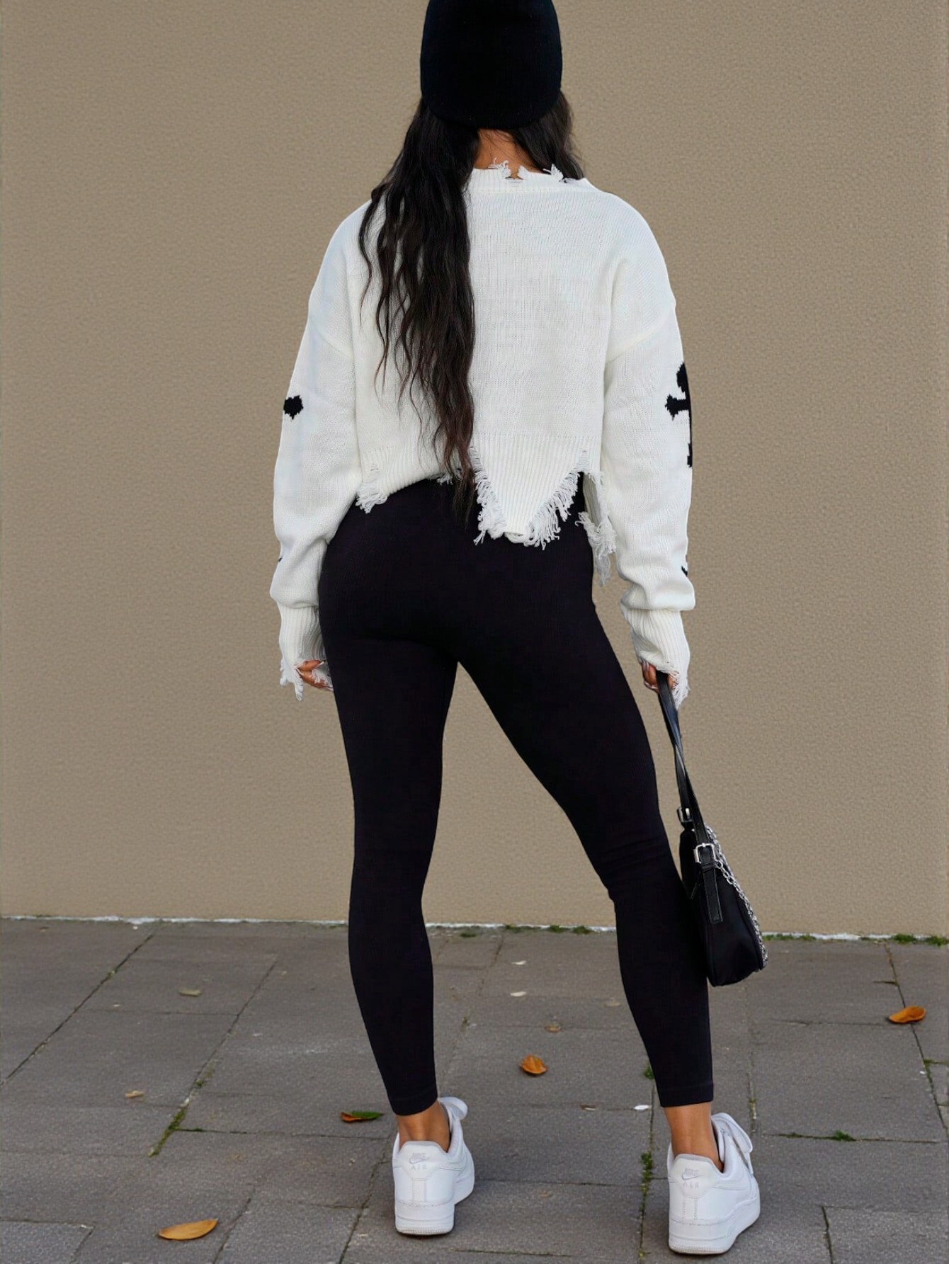 Luxury Brand Designer Clothes Foreign Trade Frayed Edge Cross Design Knitted Sweater Top Trendy Versatile Loose Pullover Sweater For Women Autumn Wint