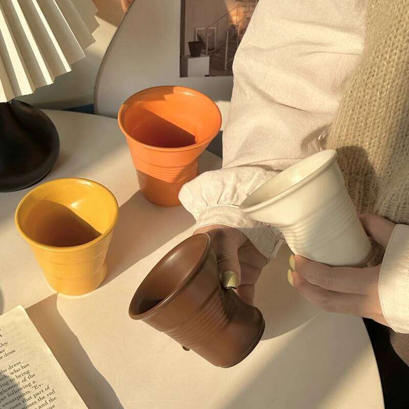 1PC Dopamine Colored High Aesthetic Ceramic Coffee Home Office Water Cup