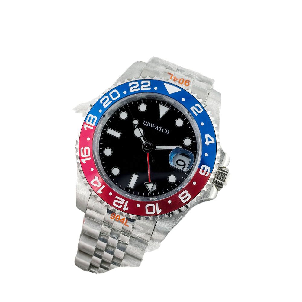 40MM Red Blue Bezel Luminous Mens Wristwatches RP3285 Automatic Movement Watch Sapphire Glass Robust and Practical St9 Man Watches