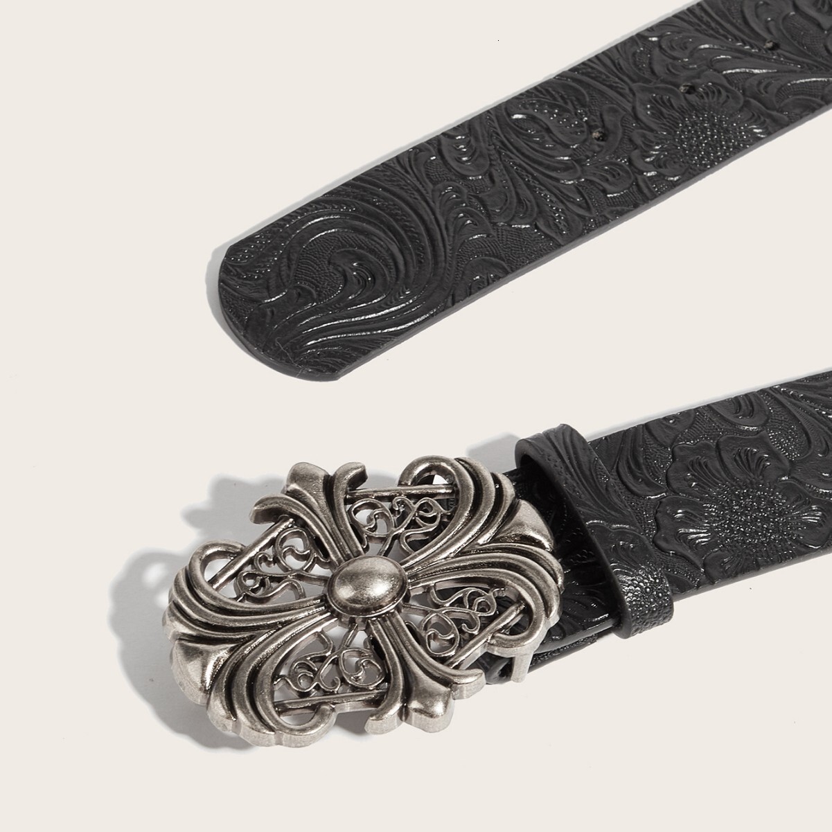 Luxury Brand Designer Belt Western Style Fashion Versatile New Unisex Embossed Floral Belt Women's Unique Belt Artistic Retro Belt