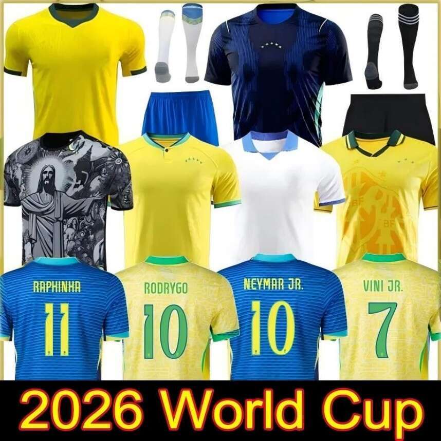 Brasil Soccer Jerseys World Cup 2026 BraziLS Football tops Shirt VINI JR RODRYGO PELE RIVALDO Vintage NEYMAR Ronaldinho camisa de futebol brasil