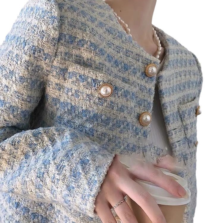 Luxury Brand Designer Clothes 2024 Spring And Autumn French Style Pearl Button Coat For Women, Niche Loose Short Elegant Top, Comfortable Casual Versa