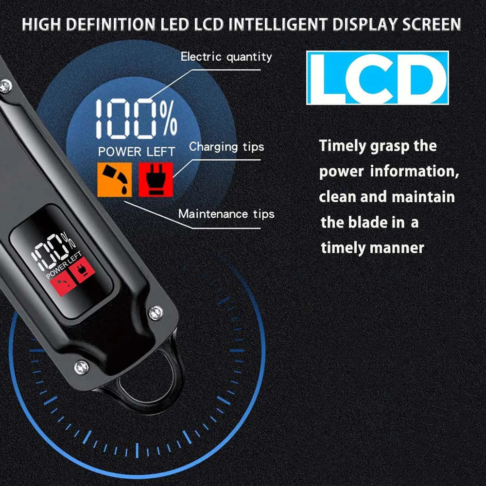 Professional Cordless Hair Clipper for Men Electric Barber Clipper Trimmer Rechargeable Mens Hair Cutting Tools 260116