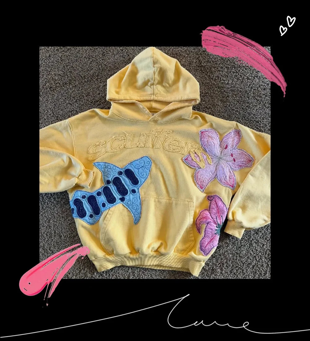 American Fun Pattern Patchwork Embroidered Sports Jacket Y2K Fashionable Street Hiphop Highquality Hoodie Retro 260119