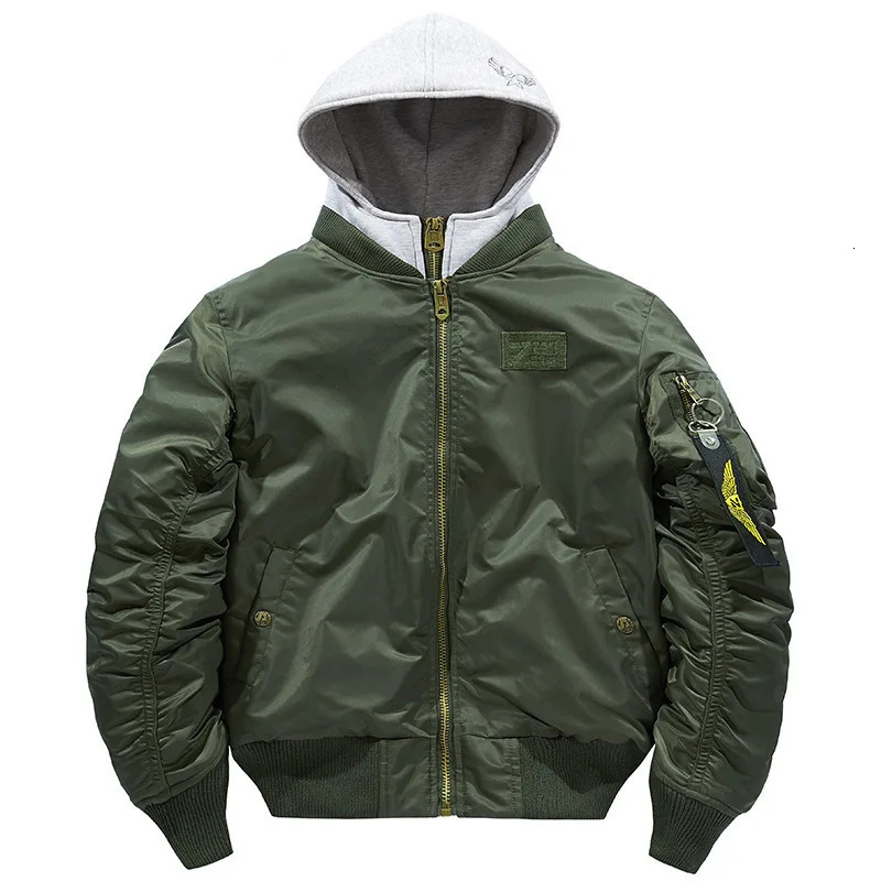 Winter Thick Hooded Bomber Jacket Men Military Windbreaker Multipocket Air Force Coats Male Autumn Streetwear Baseball Jackets 260114