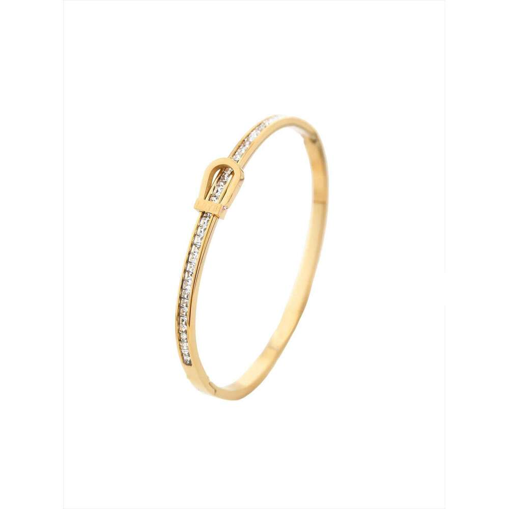 Jewellery Bracelet Stainless Steel Gold Plated Korean Light Luxury with Horseshoe Buckle Four Leaf Clover Flower for Party Daily Wear Gift High Qualit - view 6