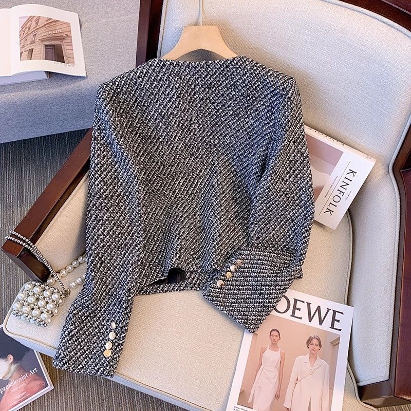 Luxury Brand Designer Clothes 2025 Spring And Autumn New French High-End Design Casual Versatile Fashion Little Style Round Neck Jacket For Women - view 3