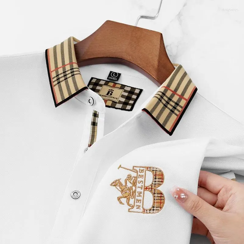 Men's Polos Luxury Short Sleeved Summer High-quality Boutique Brand Embroidered Polo Shirt Business Cotton Breathable Casual Lapel T-shirt