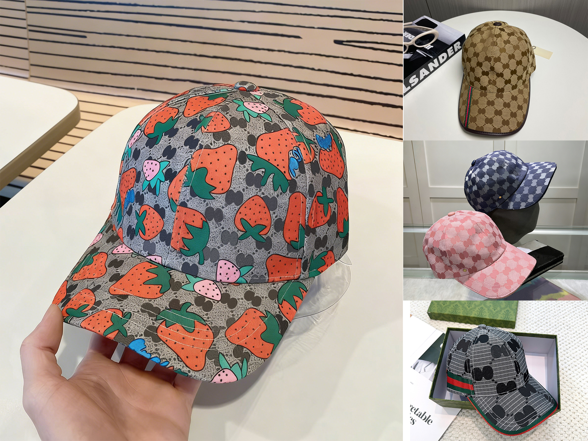 Designer Classic Baseball Caps Luxury Men Full lettering strawberry Hats High Quality Women Fitted Caps Fashion Fedora Letters Mens Hat