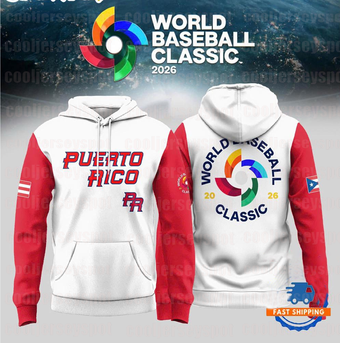 Customizable 2026 World Baseball Classic WBC Baseball Hoodie Jersey Sleeved Embroidered Outdoor Sports Embroidered Mens Womens Youth S-XXXL