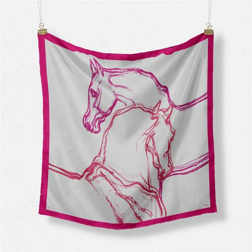 Women's diagonal scarf, horse drawn square scarf, wrapped headscarf, small headscarf, covered blanket, silk scarf, tie, headscarf, 53CM