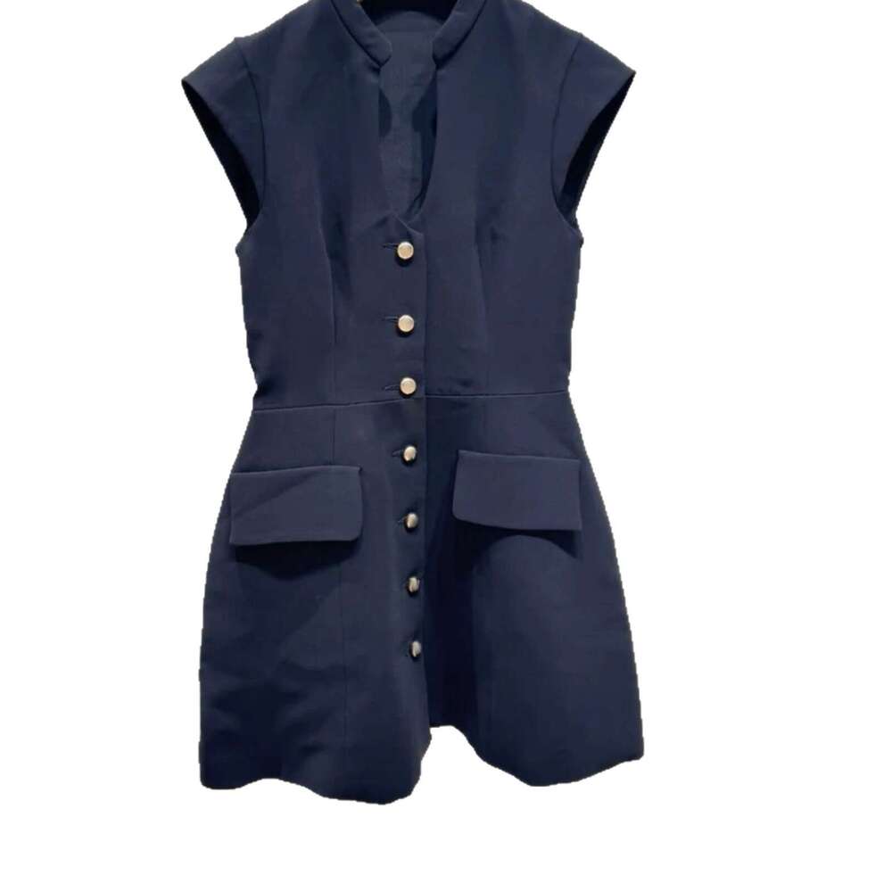 2026 Autumn New Fashion Elegant French Sleeveless Deep V Neck Waist-Cinching Hepburn Style Dress