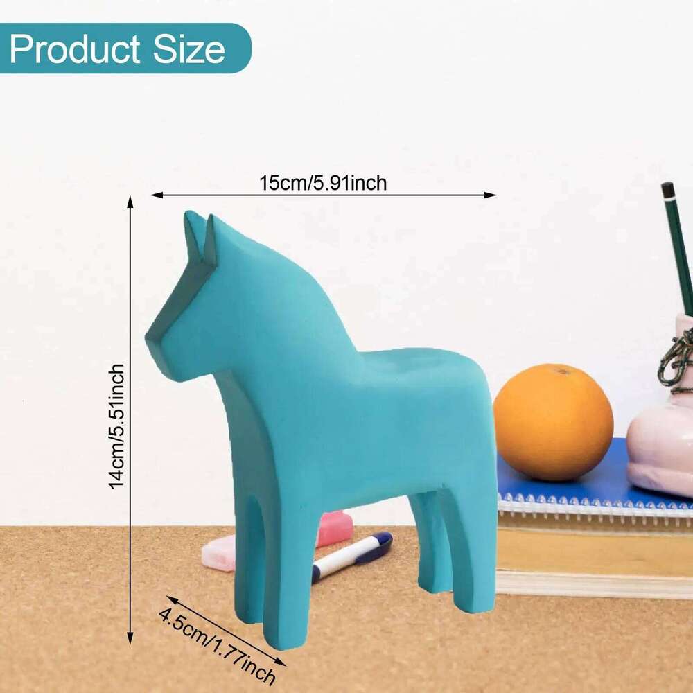 Swedish Dala Horse & Sculpture Wooden Hand Carved Decorative Creative Elegant Gift Collection Figurine for Holiday Home Shelf