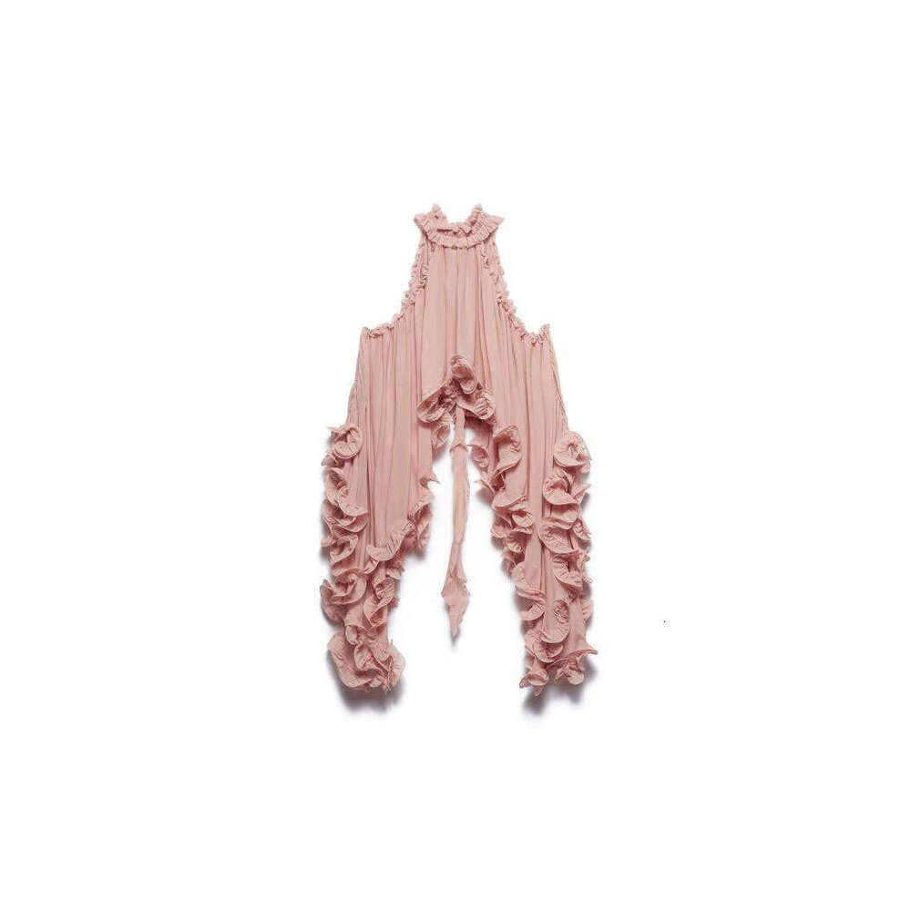 2026 Spring/Summer New Ruffle Sleeveless Short Skirt INS Casual Vacation Chiffon Two-piece Set