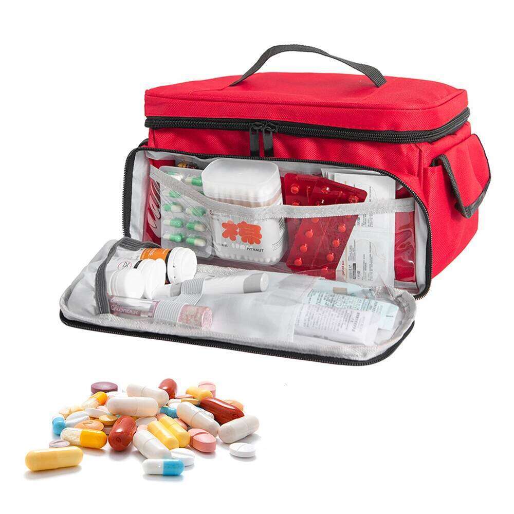 High-Capacity Portable First Aid Kit, Travel Medicine And Medication Storage Bag Oxford Cloth Organizer Box Emergency Survival 26Y0118