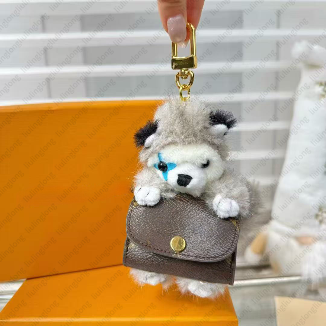 clementine Cute Husky cuddle Cute bear Pouch Earphone Case luxury designer bag charm designer purse wallet cardholder