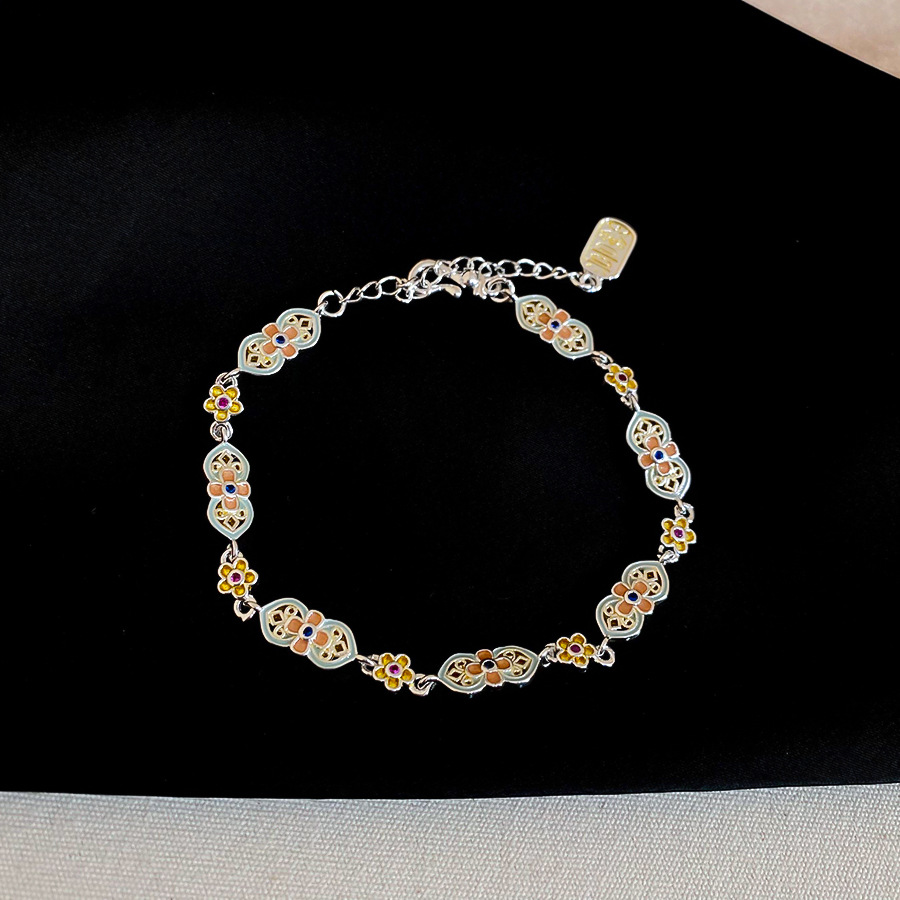 New Chinese Style Oil Drop Flower Unique Niche Design Bracelet Light Luxury High-end Sense Jewelry for Women - view 6