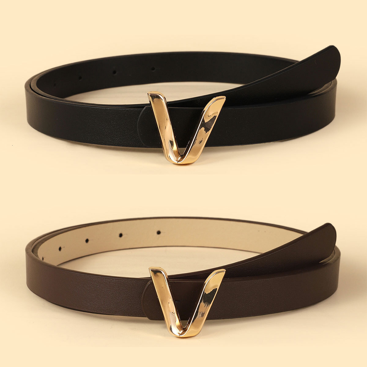 Luxury Brand Designer Belt New Snap Buckle Women's Belt Simple PU Belt For Suit Dress Jeans Fashion Versatile Decorative Belt
