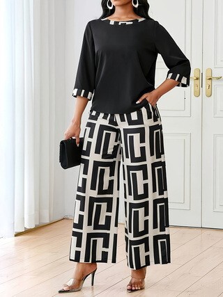 Designer Women's Clothing Set 2026 Spring New Wow T-shirt Pants T-shirt Printed Set Elegant High Quality Two Piece Set