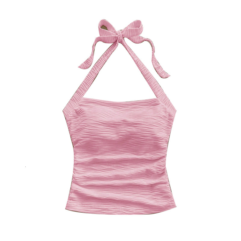 Rui Chuo Cross-Border Foreign Trade European and American Sexy Camisole 2025 Summer Beach Vacation Style Lace-Up Strap Top Women's Clothing