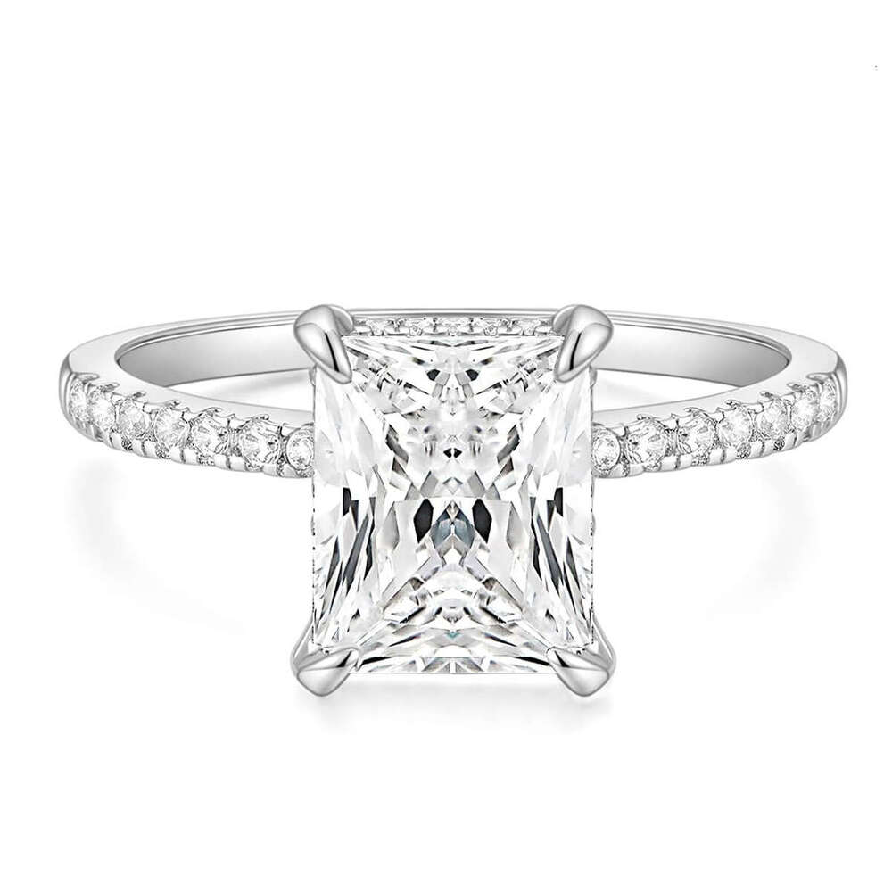 Rectangular White Diamond Four-Prong Ring New Luxury Jewelry Collection The Perfect Holiday Gift for Her