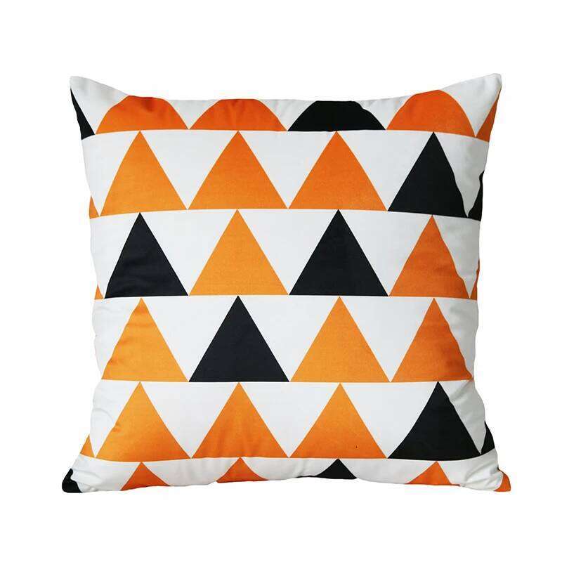 Nordic orange minimalist pillowcase, short plush print, sofa and living room decoration, pillowcase