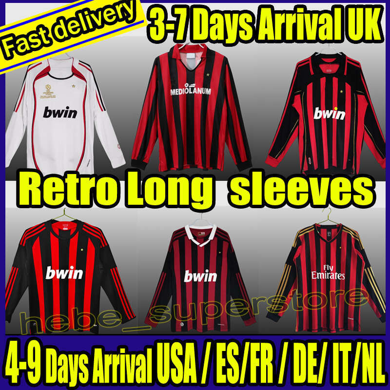 Retro Long 06 07 90 91 Retro shirts SOCCER JERSEYS 95 96 97 Gullit 12 14 Maldini Van Basten football KAKA Inzaghi 06 07 PIRLO SHEVCHENKO BAGGIO JERSEY