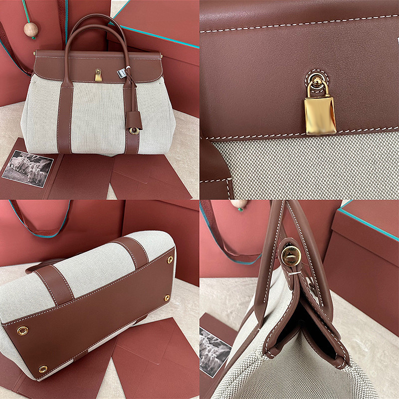 Designer bag Luxury Bag High quality Genuine Leather Tote Bag with Lock Closure Shoulder Bag Crossbody bag handbag bags box packaging