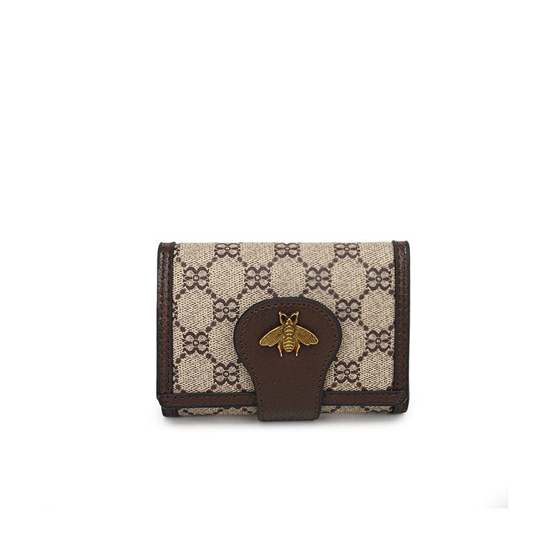 Ladies Purse Printed High-Grade Long Retro Bees High Appearance Level Short Multi Card Pocket Change Purse