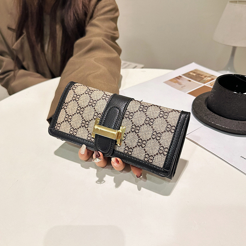 Ladies Long Wallet Large - Capacity Multi - Slot Classic Short Money Clip