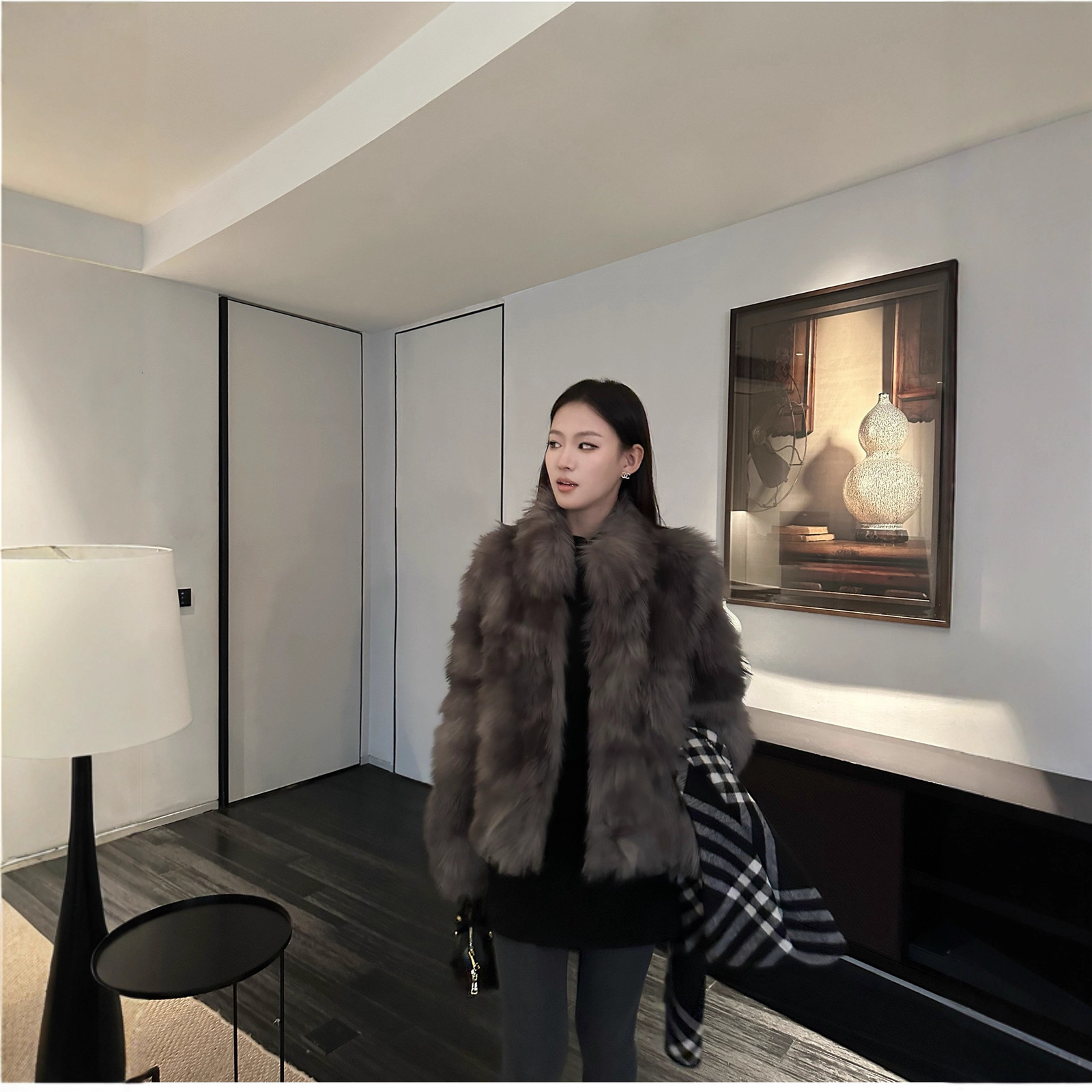 Short Faux Mink Coat Winter Brown Faux Fur Coat Woman Clothing Loose Fluffy Faux Fur Jacket Woman Fur Coats Tops 251008