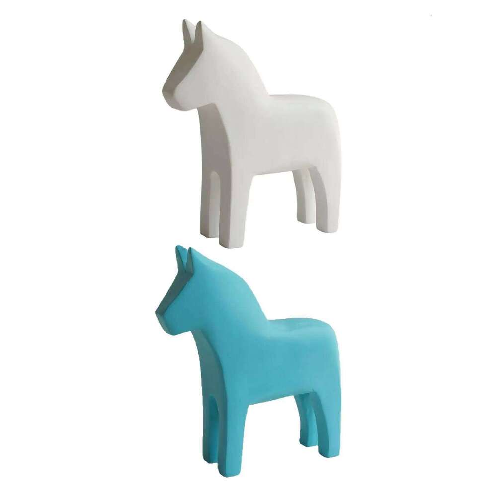 Swedish Dala Horse & Sculpture Wooden Hand Carved Decorative Creative Elegant Gift Collection Figurine for Holiday Home Shelf