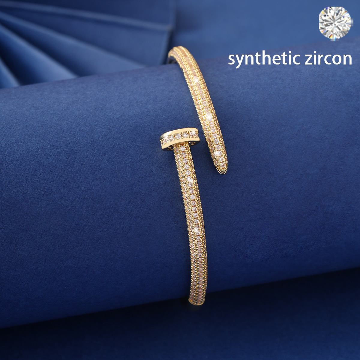 New Light Micro Luxury Inlaid Zircon Super Shiny Nail Open Hot Sale Fashionable Versatile Bracelet