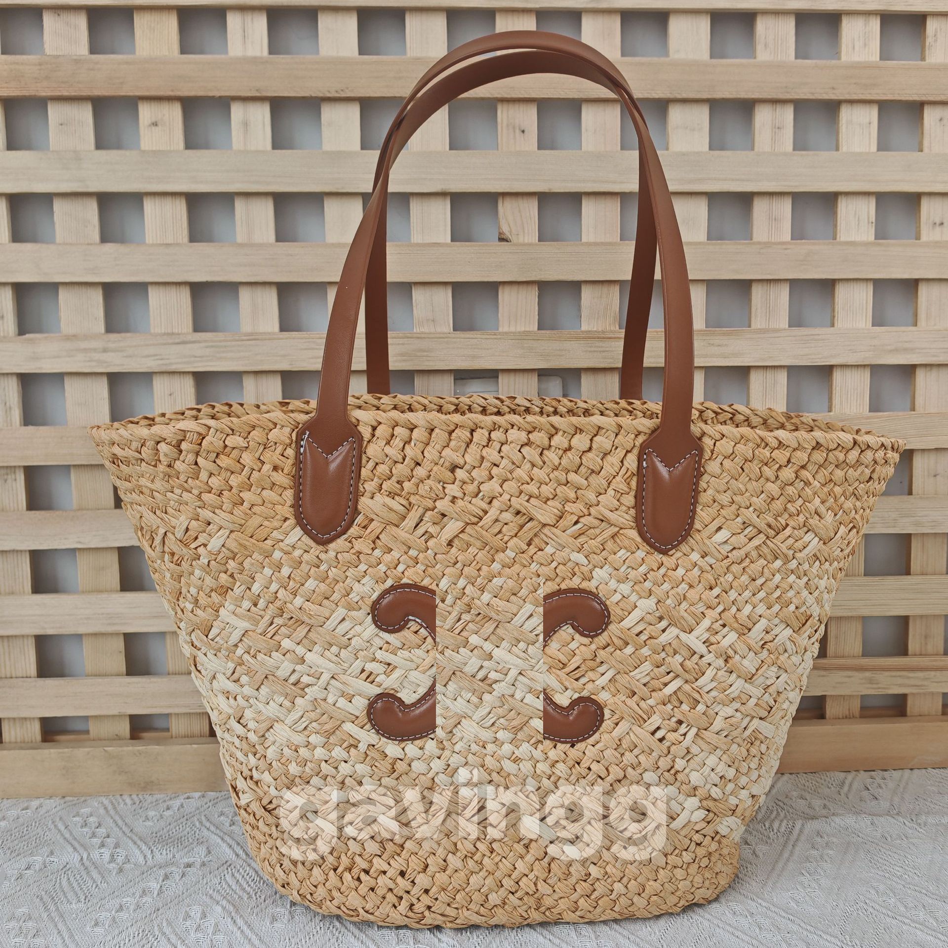 Luxury Bag Designer Tote Bags Beach Bags Fashion Straw Woven Bag Large-Capacity Shoulder Bag Shopping Grocery Bag Ladies Summer Straw Vacation Straw Shoulder Bag
