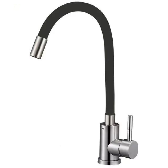 Black Kitchen Faucet Universal 360 Degree Swivel Faucet 304 Stainless Steel Sink Basin Hot and ColdT200710