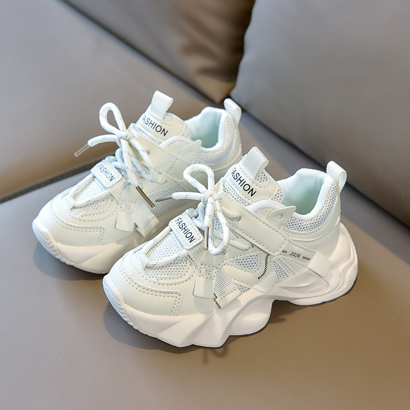 Children Chunky Platform Sneaker Stripe Designer Thick Sole Boy Shoes Fashion Plaid Girl Breathable Vulcanized Shoes Kids