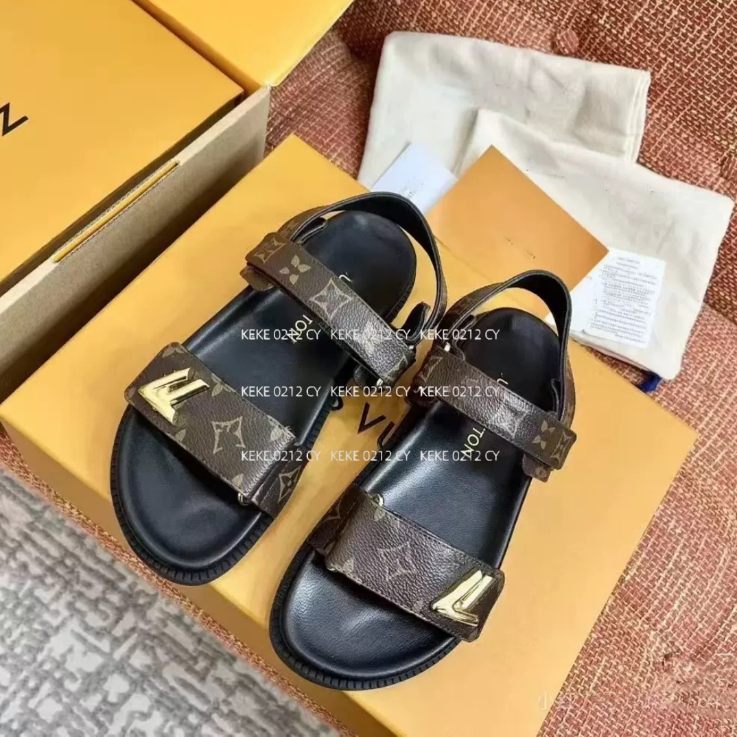 louiviiiuttonly pool pillow flat slipper for men women designer sandal flats beach slide luxury comfort emboss top quality summer slipper designer sandals