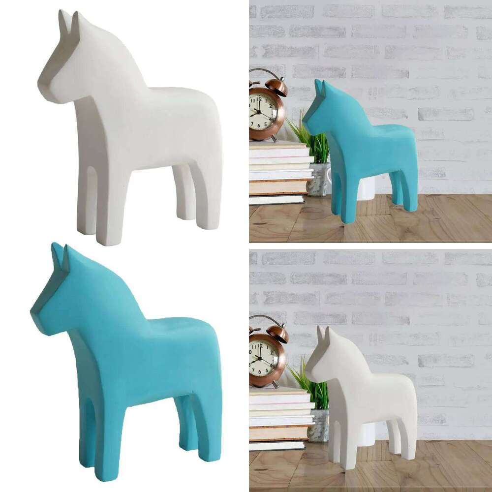 Swedish Dala Horse & Sculpture Wooden Hand Carved Decorative Creative Elegant Gift Collection Figurine for Holiday Home Shelf