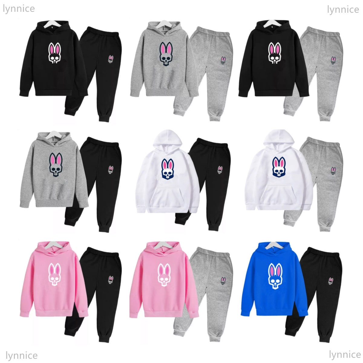 Clothes Designer Bunny Hoodie mens tracksuit physcobunny Luxury Skull Rabbit hoody pant set womens cotton Shirts American unisex Y2K Fleece clothes