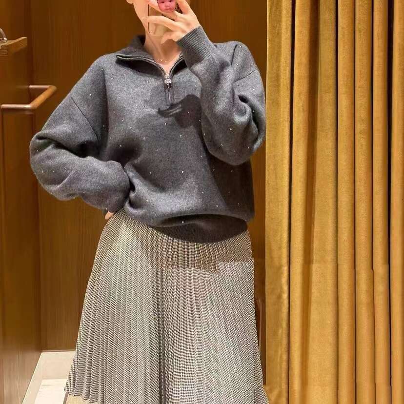 Fadan S Home 2026 Autumn Winter New Commuter High Neck Pullover Knitted Top for Women