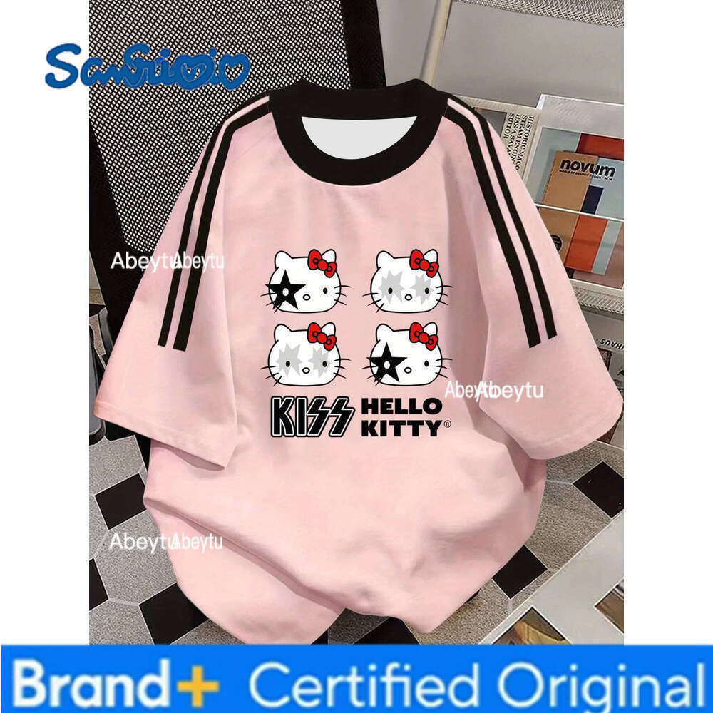 Sanrio 2025 New Hello Kitty 3D Print Women's Short Sleeve T shirt Summer Casual Loose Men's T-Shirt Oversized Shirt Y2k Clothes Tee Top H260
