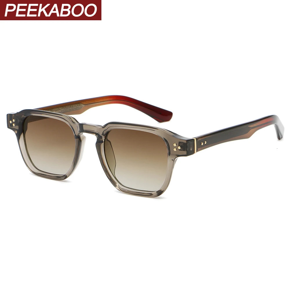 Peekaboo irregular sunglasses for women black brown retro style square sun glasses for men uv400 summer accessories 2025 260113