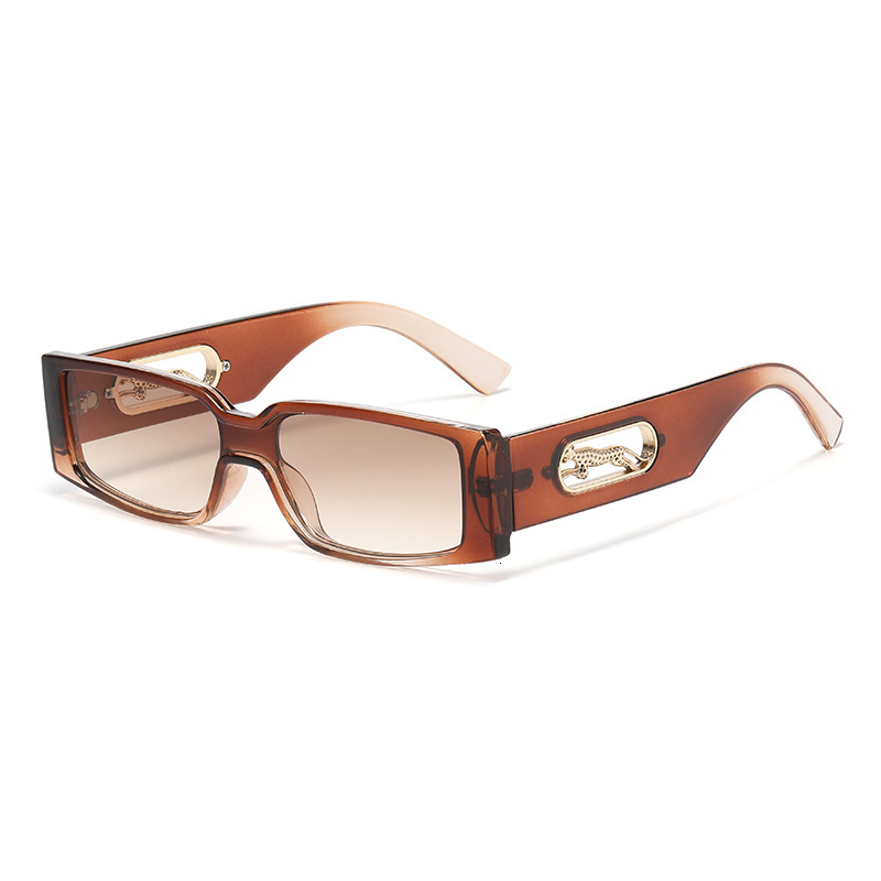 Luxury Brand Designer Sunglasses New European And American Fashion Small Square Frame Candy Color Sunglasses Gorgeous Modern Cheetah Decoration Men An - view 8